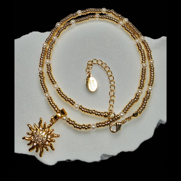 Fucci Minnulli Jewelry - SALE!!  Gold Sun Pendant Necklace  NWT
